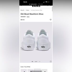 Vans white platform sneaker